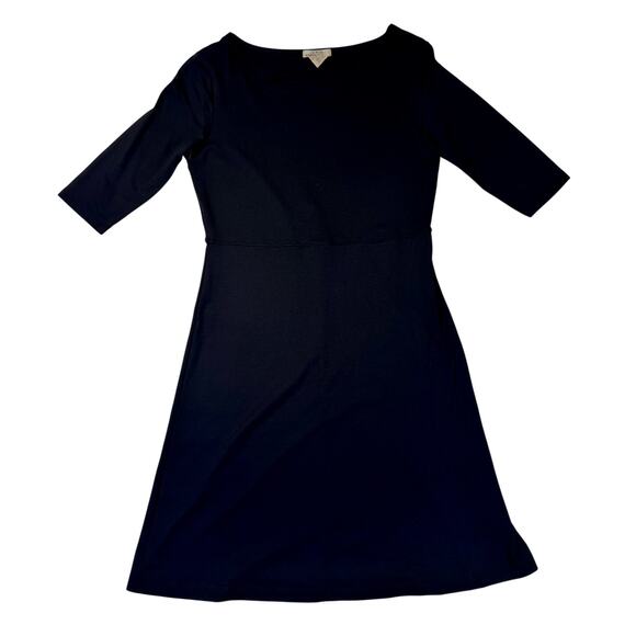 Eddie Bauer Dresses & Skirts - VTG AKA Eddie Bauer Black A-Line Dress Women's Medium Stretch Midi Workwear